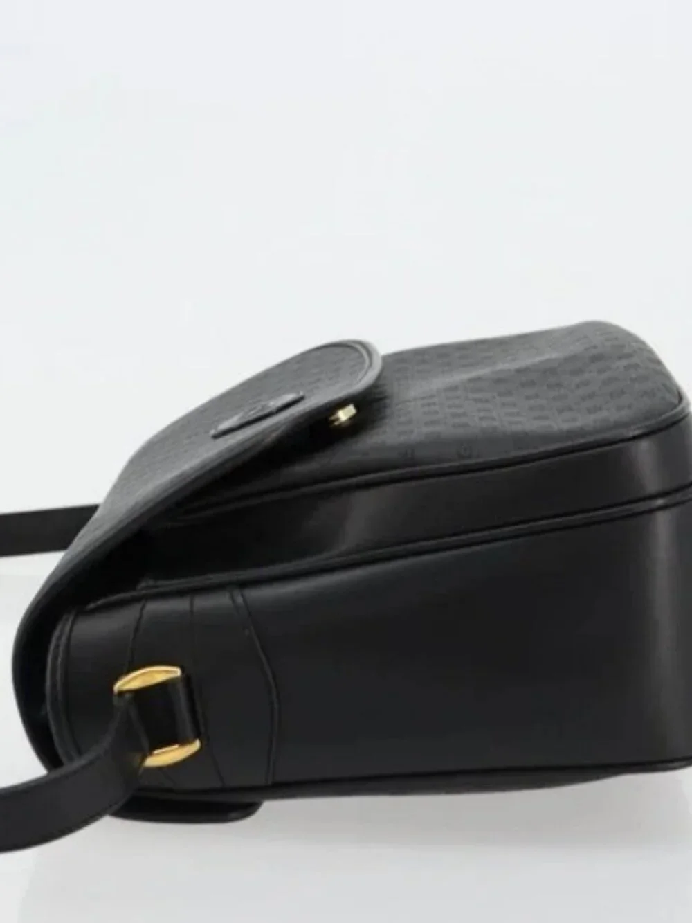 GUCCI Micro GG Supreme Shoulder Bag PVC Black Gold 001 256 1044 Auth 180209